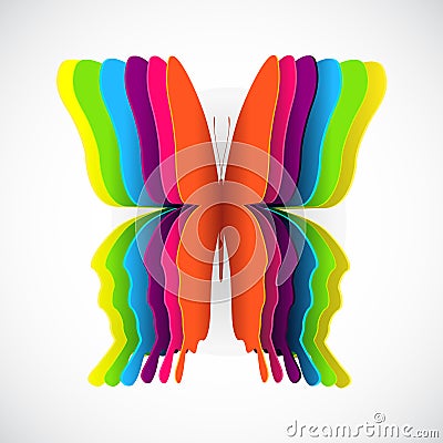 Rainbow butterfly Vector Illustration