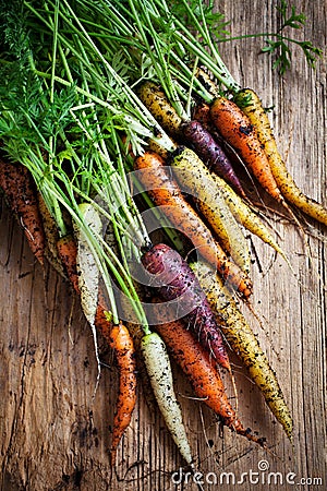 Rainbow carrots Stock Photo