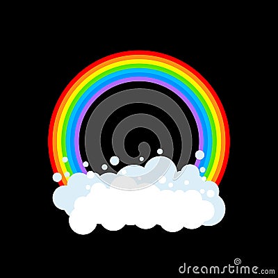 Rainbow and cloud isolated. Rainbows circle. Vector illustration Vector Illustration