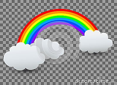 Rainbow with cloud - Stock Photo