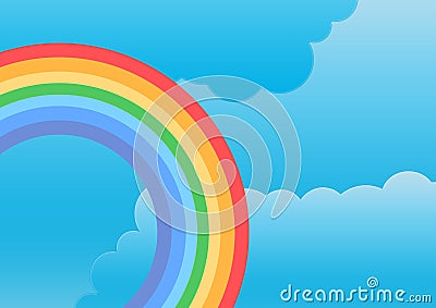 Rainbow and clouds Stock Photo