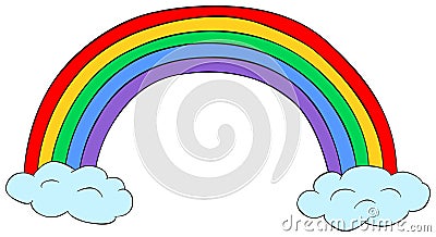 Rainbow with clouds clipart. Vector illustration Vector Illustration