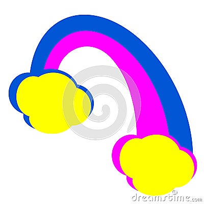 Rainbow with clouds. Vector Illustration