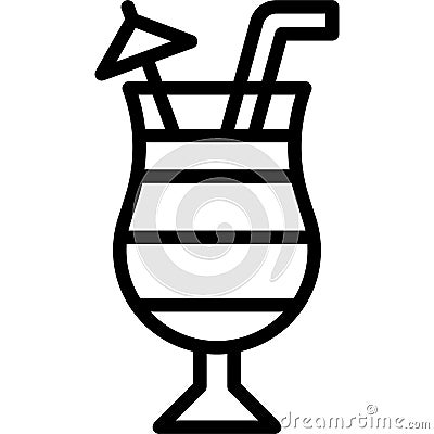 Rainbow Cocktail icon, Alcoholic mixed drink vector Vector Illustration