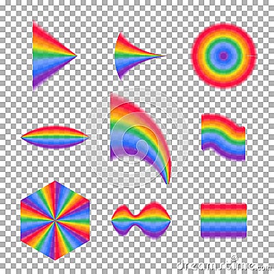 Rainbow collection. transparent rainbow vector Vector Illustration