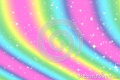 Rainbow color abstract background with soft light stars presented background of dream concept on sweet content. The rainbow color Stock Photo