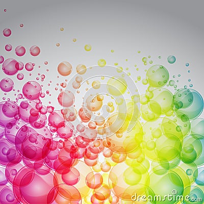 Rainbow color bubbles Vector Illustration