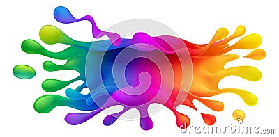 Paint Splash Rainbow Color Splat Design Splatter Vector Illustration