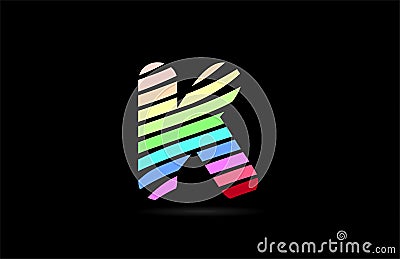 rainbow k alphabet letter stripes logo icon design Vector Illustration