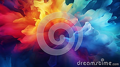 Rainbow color exploding, creativty and inspiration concept colorful background. Generative AI Stock Photo
