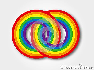 Rainbow color in LGBT love pair vector image background Vector Illustration