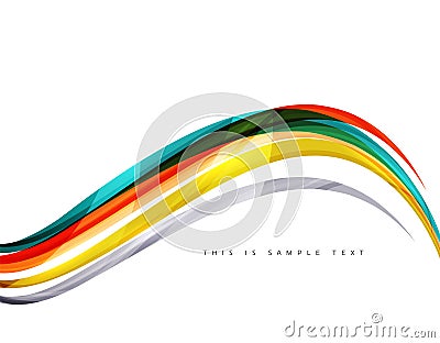 Rainbow color lines on white. Identity wave element Stock Photo