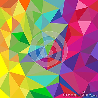 Rainbow color triangular pattern abstract background Cartoon Illustration