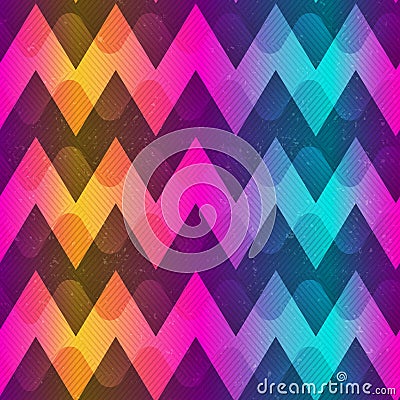 Rainbow color zigzag seamless pattern Vector Illustration