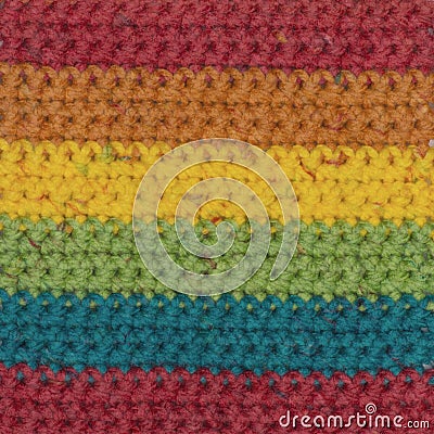 Rainbow colored acrylic yarn texture Stock Photo