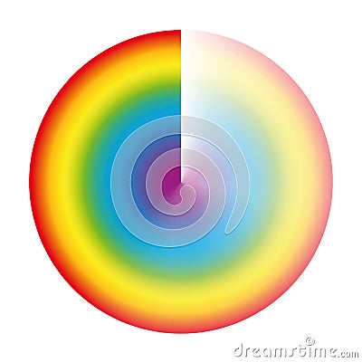 Rainbow Colored Buffering Circle Vector Illustration