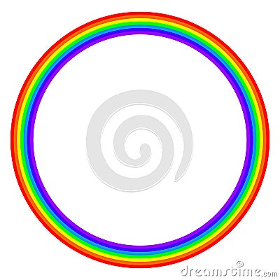 Rainbow colored circle on white background Vector Illustration