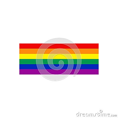 Rainbow colored flag symbol of LGBTQ+. The variety and diversity of love sign, gay, transsexual, lesbian, bisexual, homosexual Vector Illustration