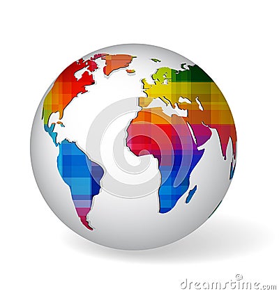 Rainbow colored glob icon Stock Photo