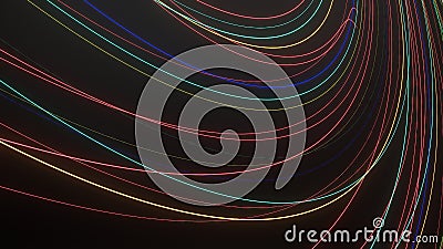 Rainbow -colored lines A circular Noda Aina Mick Mick Mick Bend Abstract, dramatic, modern and luxurious 3D Rendering Graphic Cartoon Illustration