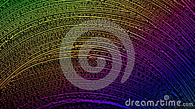 Rainbow colored liquid soap and swirl pattern on dark background Stock Photo