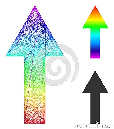 Spectral Linear Gradient Arrow Up Icon Vector Illustration