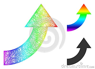 Spectral Linear Gradient Rotate Up Icon Vector Illustration