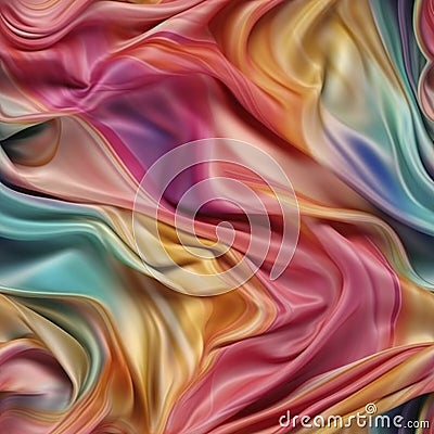 Rainbow colored silk satin seamless pattern, created with generative AI Stock Photo