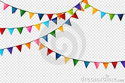 Rainbow colorful celebration flags design element 0003 Vector Illustration
