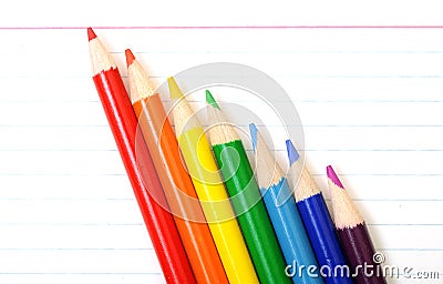 Rainbow colorful crayon Stock Photo