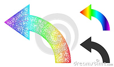 Rainbow Net Gradient Rotate Left Icon Vector Illustration