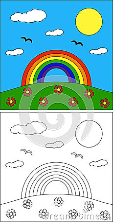 Rainbow Coloring Page Royalty Free Stock Photography - Image: 27353177