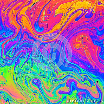 Rainbow colors created by soap Stock Photo