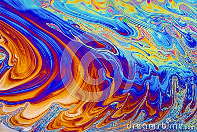 Rainbow colors. Psychedelic multi colored patterns background. Photo macro shot of soap bubbles Stock Photo