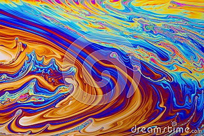 Rainbow colors. Psychedelic multi colored patterns background. Photo macro shot of soap bubbles Stock Photo