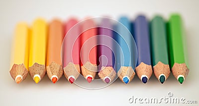 Rainbow Colouring Pencils Stock Photo