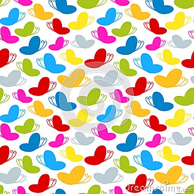 Rainbow colours seamless butterfly pattern Stock Photo