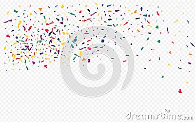 Rainbow Confetti Carnaval Transparent Background Stock Photo