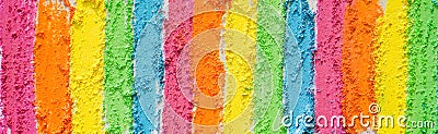 Rainbow creative background of lines drawn with multi-colored crayons Stock Photo