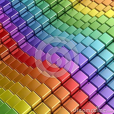 Rainbow cubes Stock Photo