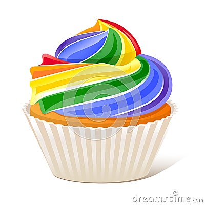 Rainbow Cupcake Love wins Vector Illustration