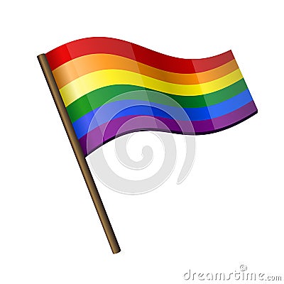 Rainbow Curl Flag Icon Vector Illustration