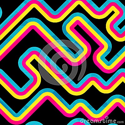 Rainbow curve. Seamless pattern. Stock Photo