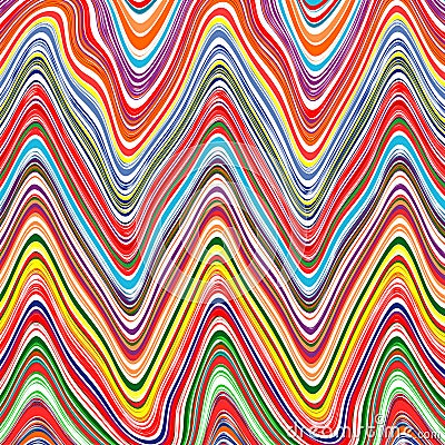 Rainbow curved wave stripes color line art vector background Vector Illustration