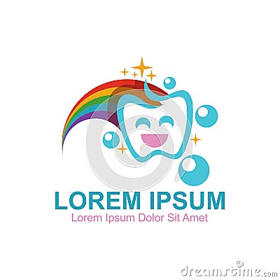 Rainbow Dental Clinic Logo Vector Illustration