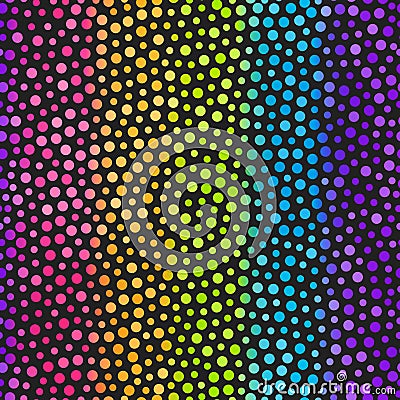 Rainbow dots seamless pattern Vector Illustration