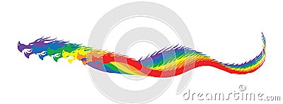 Rainbow Dragons Trail silhouette Vector Illustration