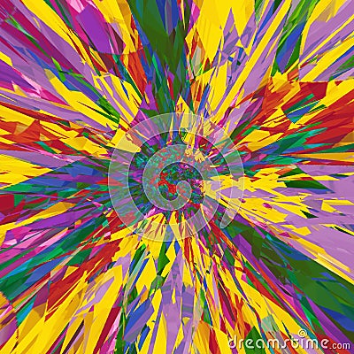 Rainbow explosion pattern, glitch gaudy explosion Stock Photo