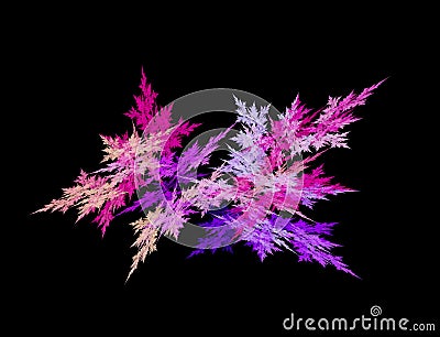 Rainbow explosion. Snowflakes, crystals. Bright multicolored background. Fractal abstraction. Stock Photo