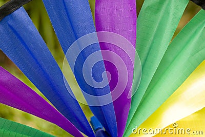 Rainbow Fabric Wheel Stock Photo